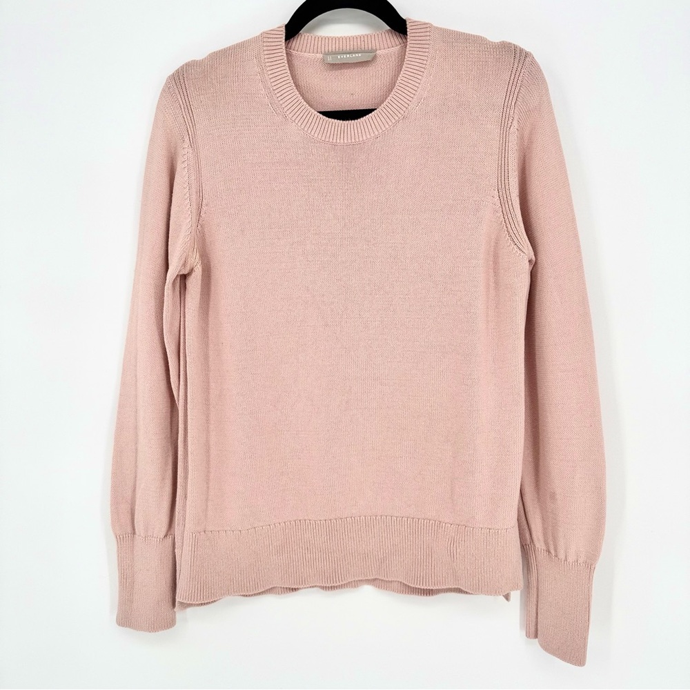 Everlane Blush Pink 100% Cotton Crew Neck Sweater Fine Knit Women’s Large